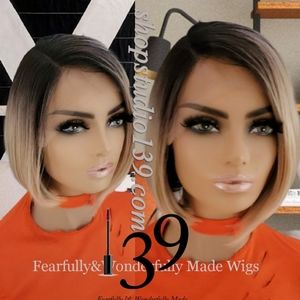 Human hair HDlacefront wig with side part